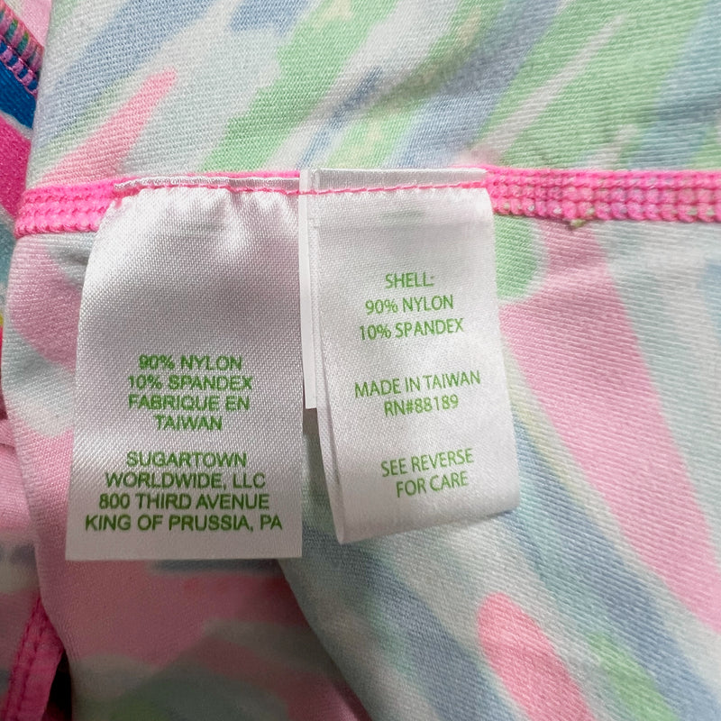 NEW Lilly Pulitzer Luxletic Serena Zip Lightweight Jacket Pink Sunset Royal Lime