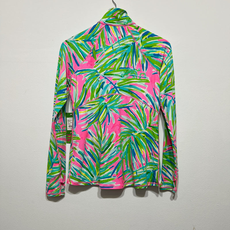 NEW Lilly Pulitzer Luxletic Serena Zip Lightweight Jacket Pink Sunset Royal Lime