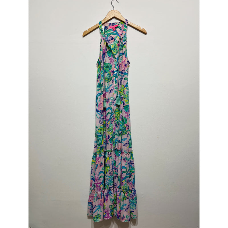 Lilly Pulitzer Luliana Maxi Dress In Amethyst Tint Mermaid In The Shade Chiffon
