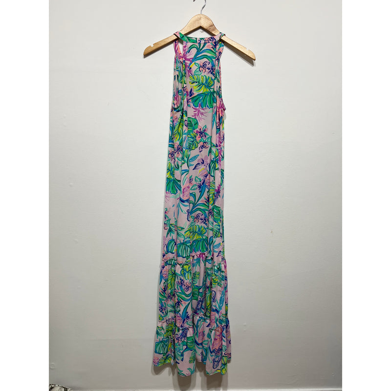 Lilly Pulitzer Luliana Maxi Dress In Amethyst Tint Mermaid In The Shade Chiffon