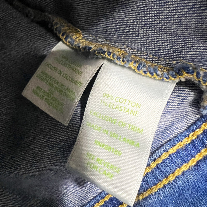 Lilly Pulitzer Seaspray Denim Collar Long Sleeve Button Down Caribbean Blue L