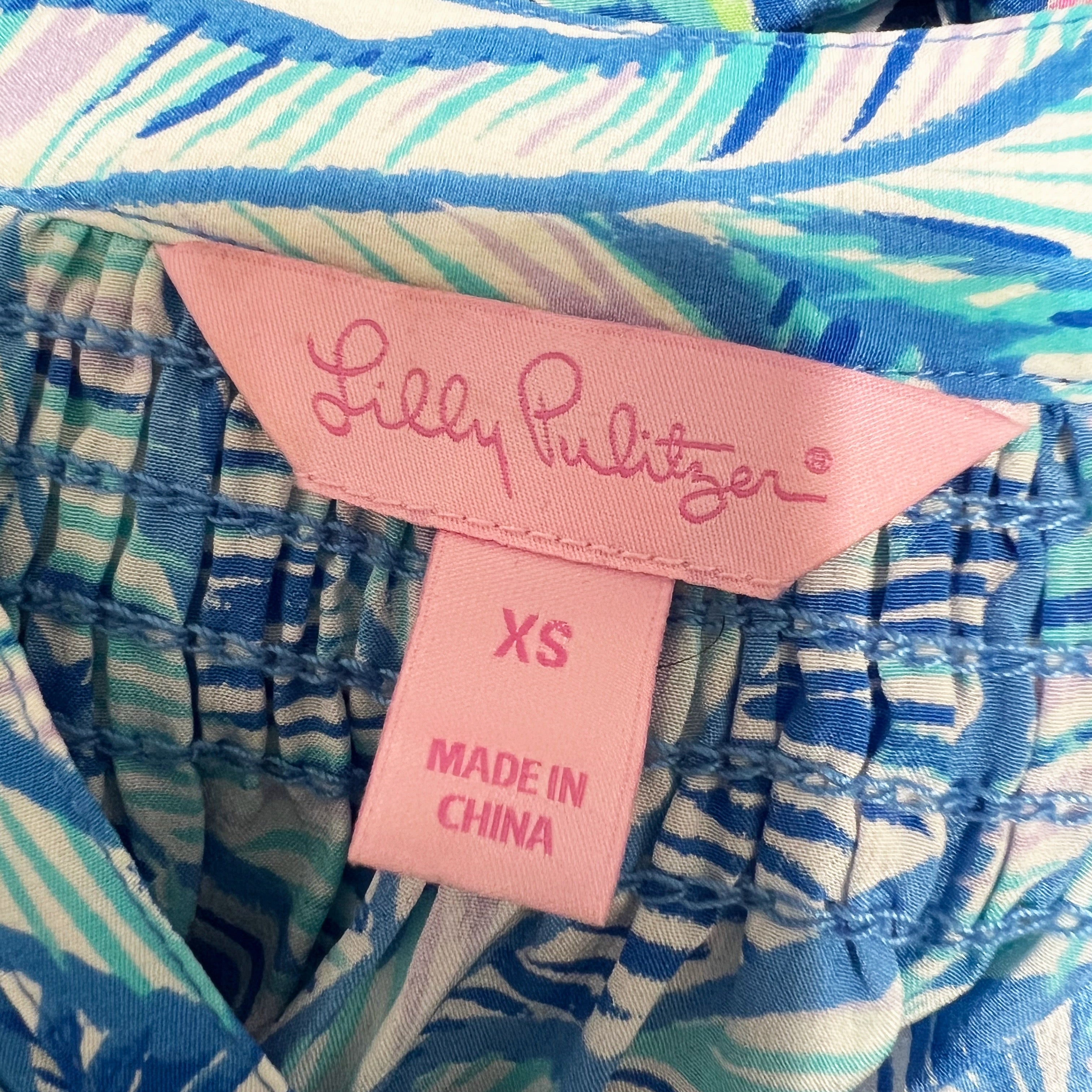 Lilly Pulitzer Women's Elsa Silk Chiffon Pullover Blouse Let’s Mango Pattern XS