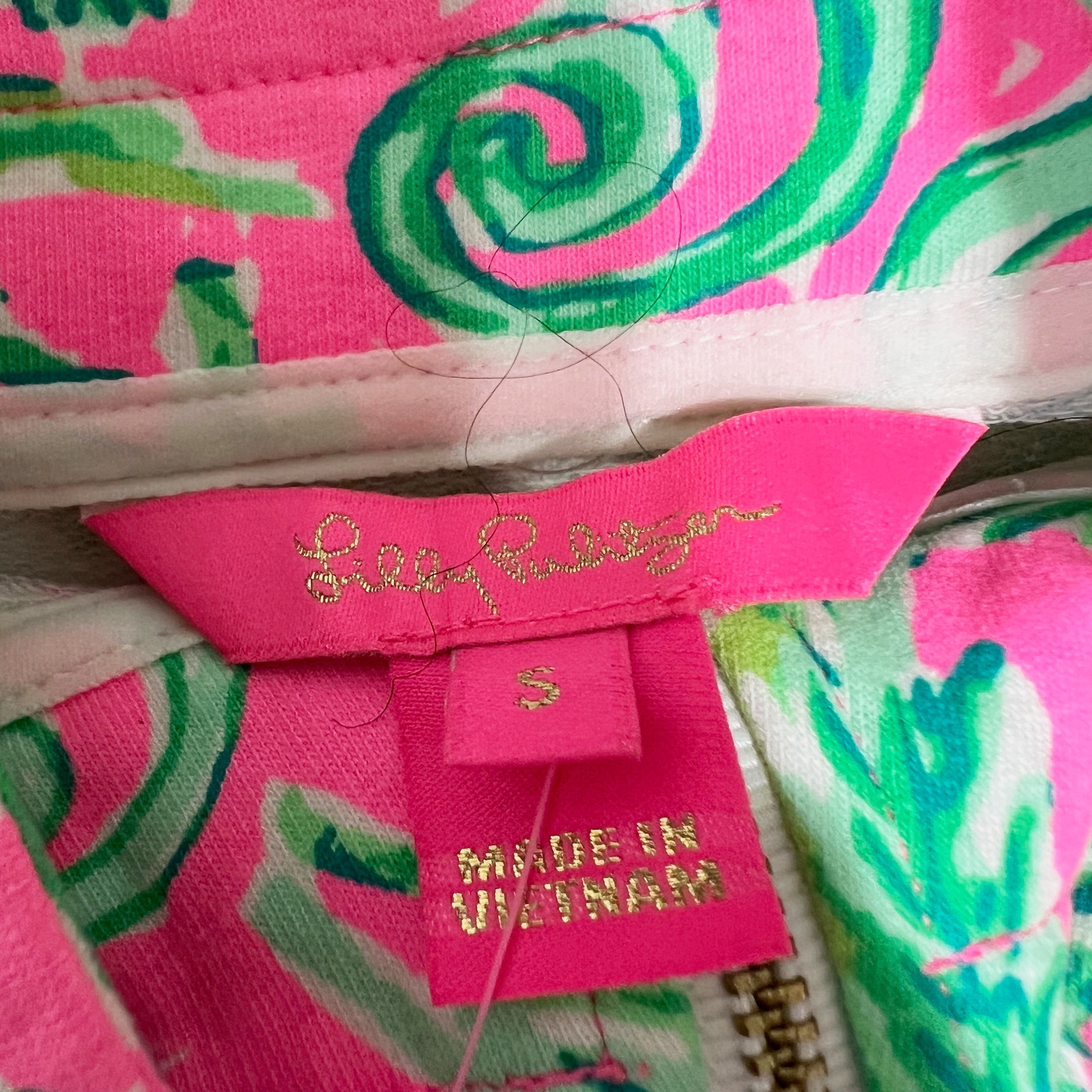 NEW Lilly Pulitzer UPF 50+ Skipper Popover Sweater Prosecco Pink Hangin Around S