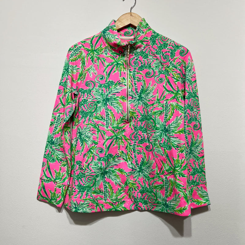 NEW Lilly Pulitzer UPF 50+ Skipper Popover Sweater Prosecco Pink Hangin Around S