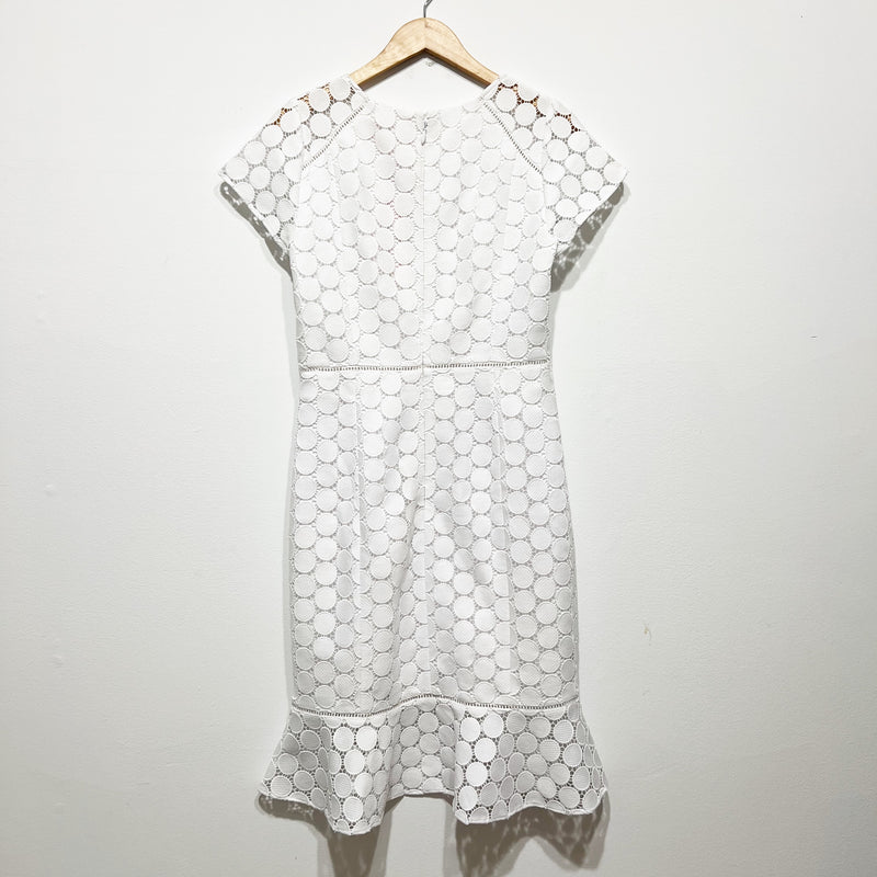 NEW Lilly Pulitzer Aliza Cotton Cut Out Polka Dot Lace Shift Dress Resort White