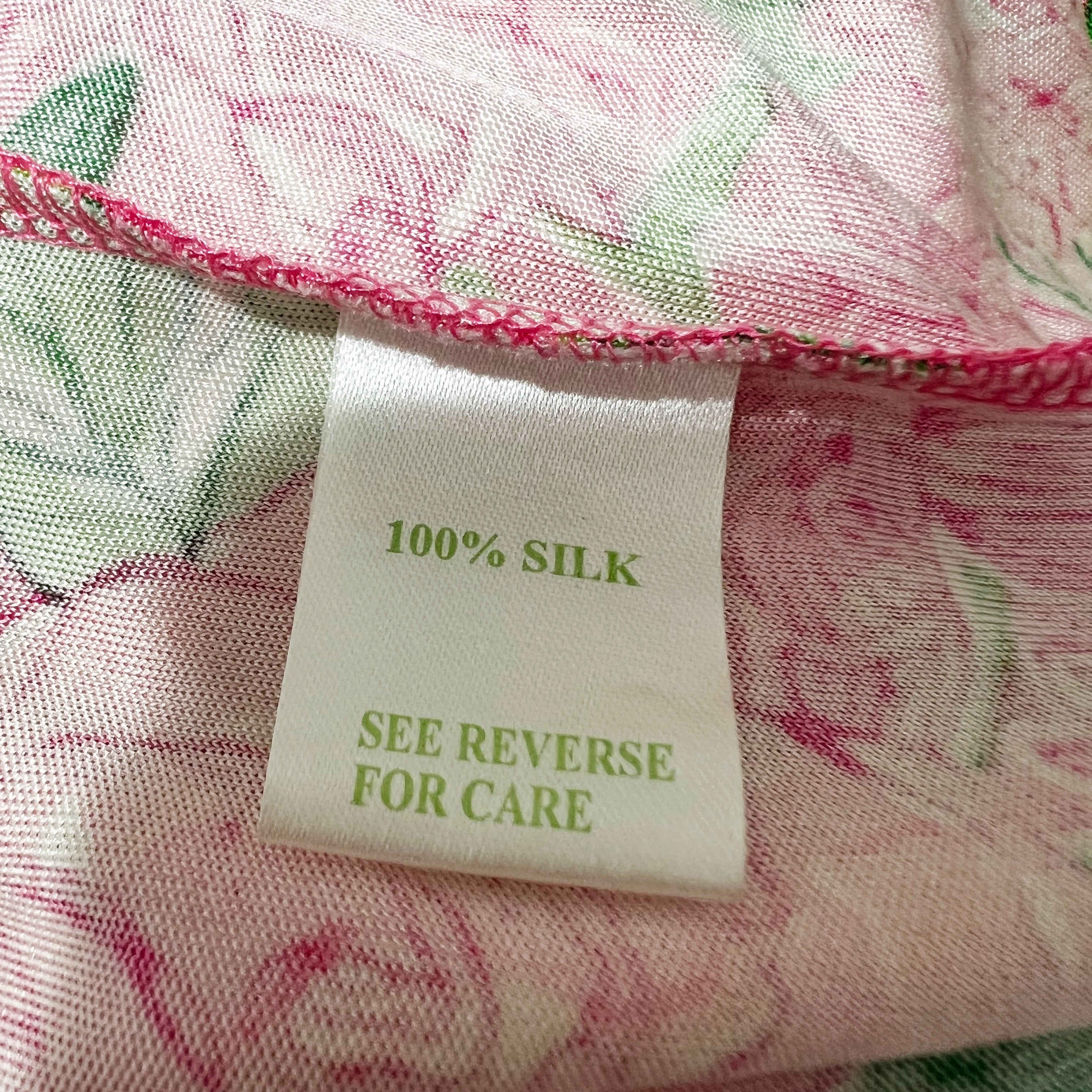 Lilly Pulitzer Silk Jersey Knit Stretch Pink May Flowers Floral Print Dress 6