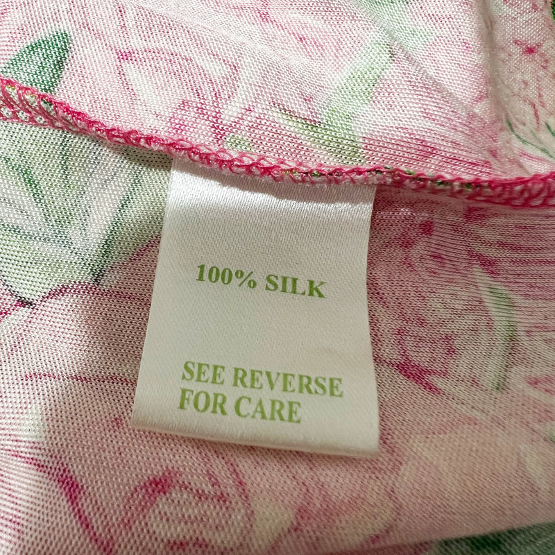 Lilly Pulitzer Silk Jersey Knit Stretch Pink May Flowers Floral Print Dress 6