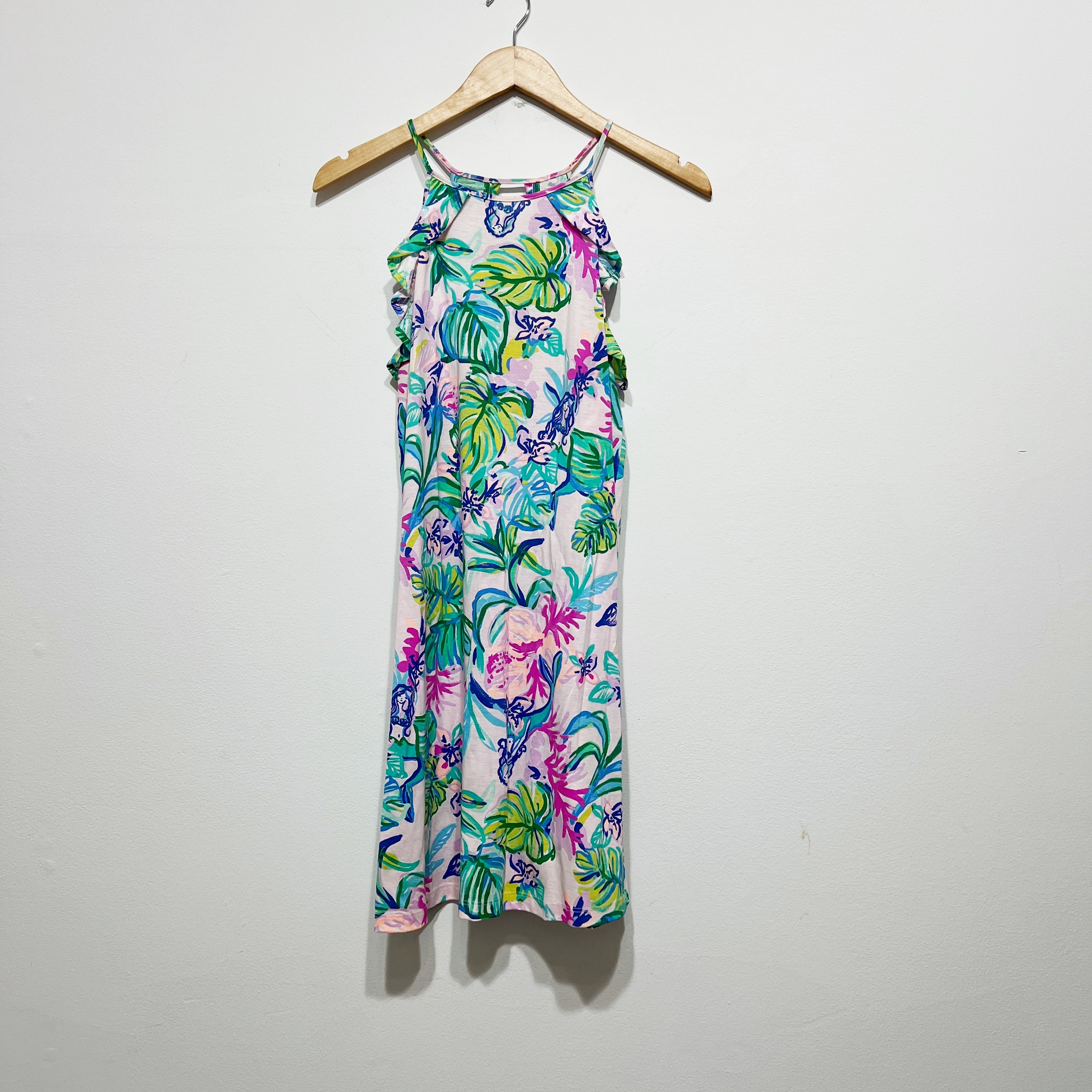 Lilly Pulitzer Billie High Neck Ruffle Dress Saltwater Blue Suns Out Funs Out XS