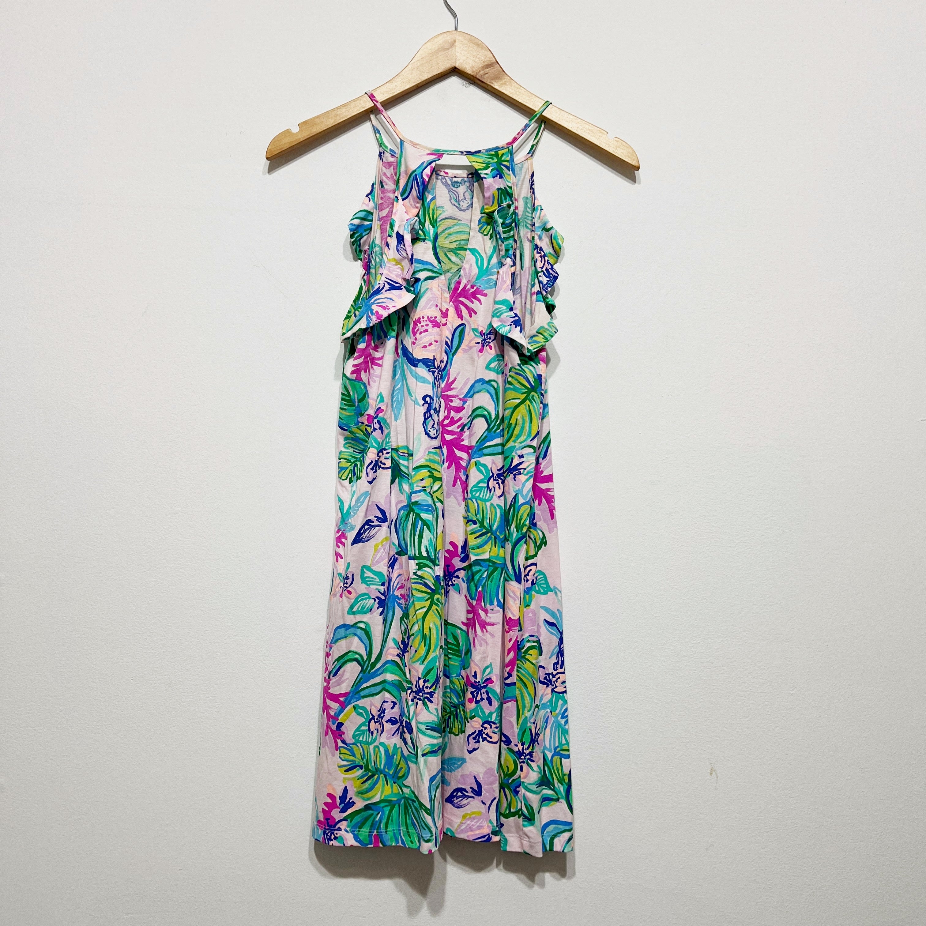 Lilly Pulitzer Billie High Neck Ruffle Dress Saltwater Blue Suns Out Funs Out XS