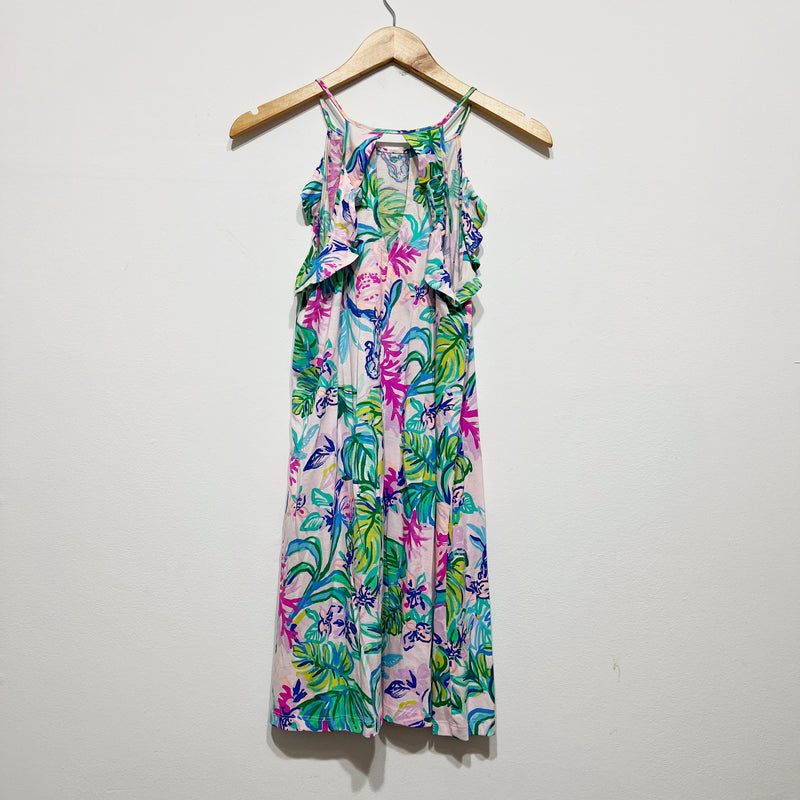 Lilly Pulitzer Billie High Neck Ruffle Dress Saltwater Blue Suns Out Funs Out XS