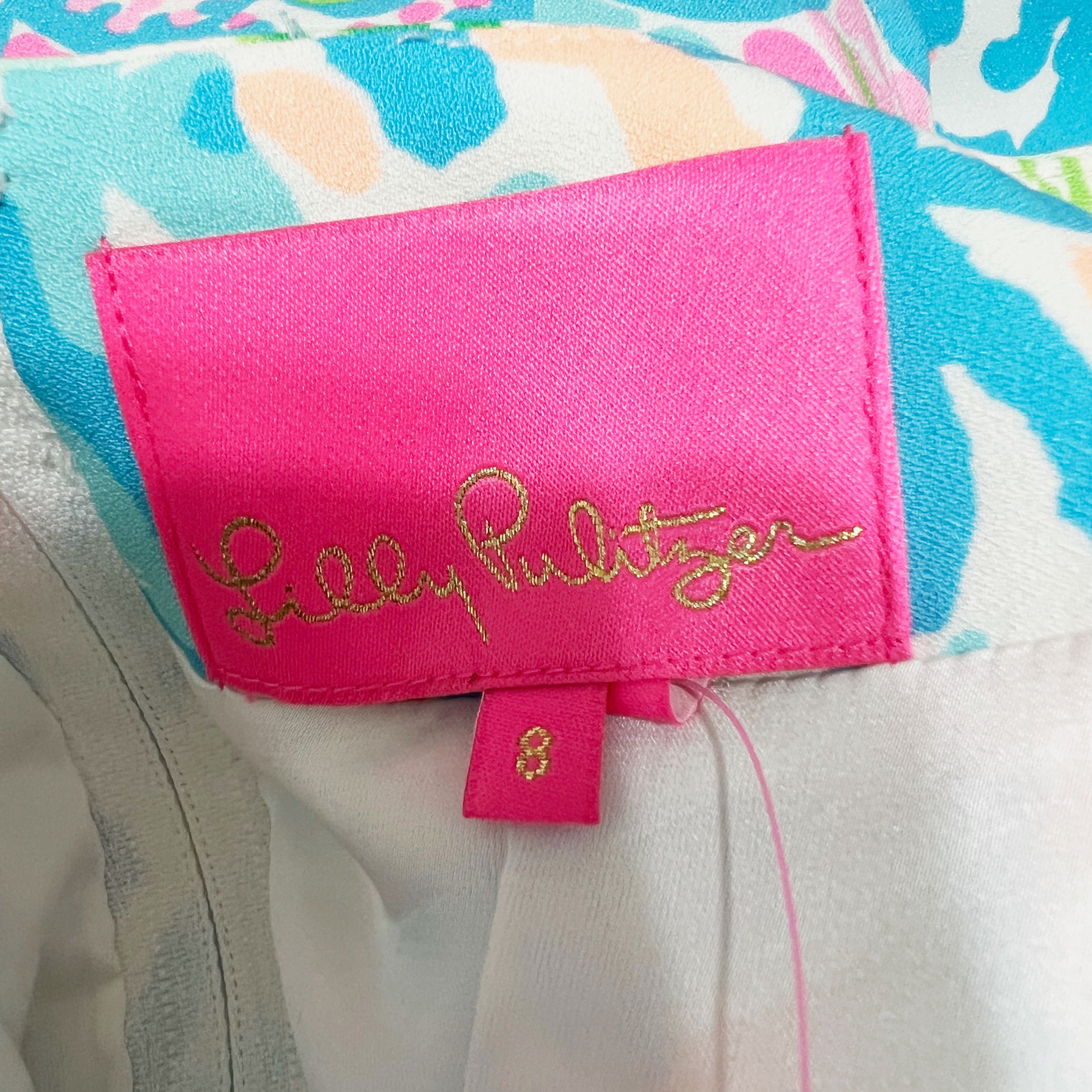 NEW Lilly Pulitzer Blanca Stretch Romper Mini Dress Coral Bay Engineered Print 8