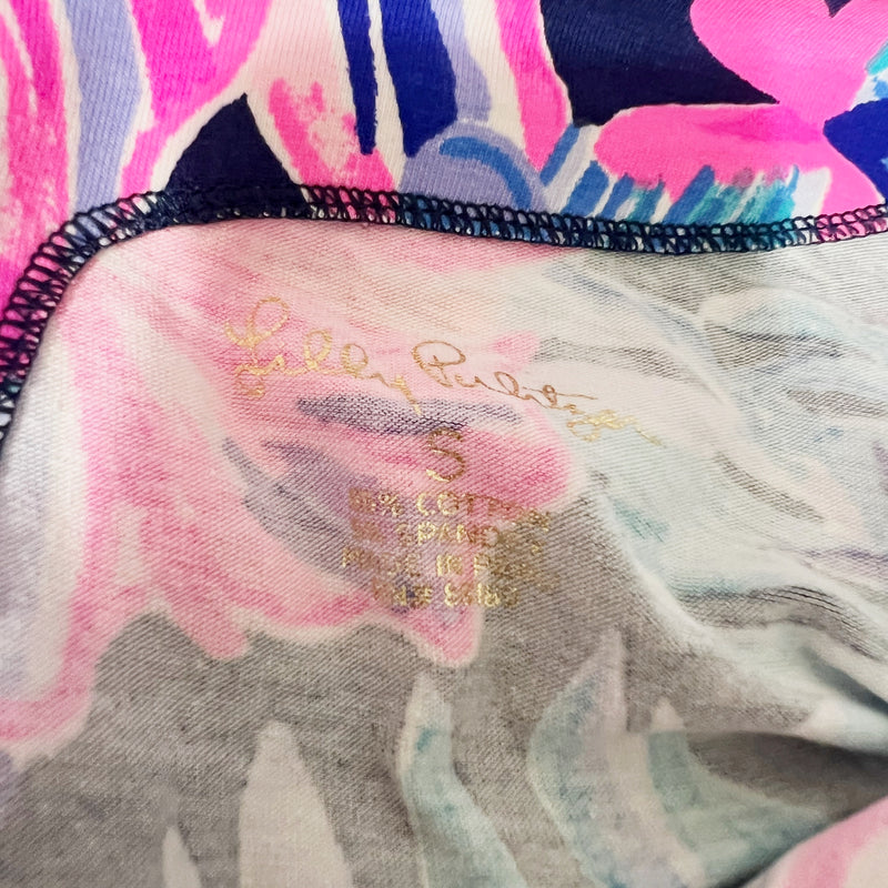 Lilly Pulitzer Waverly Ruffle Sleeve Boat Neck Blouse Multi Garden Get Away S