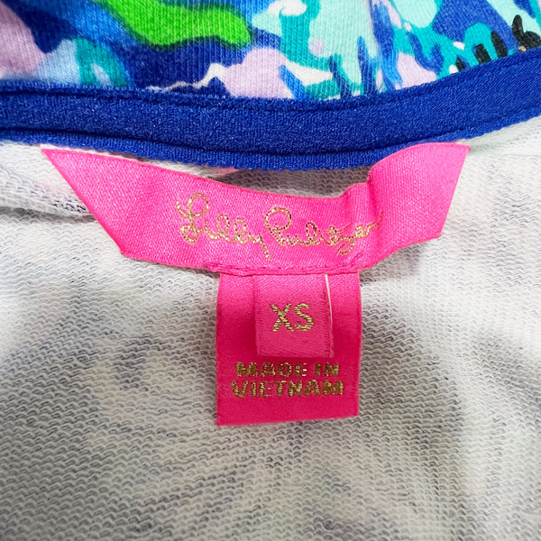 Lilly Pulitzer Skipper Popover UPF 50+ Blue Grotto Twilight Tropics Sweater XS