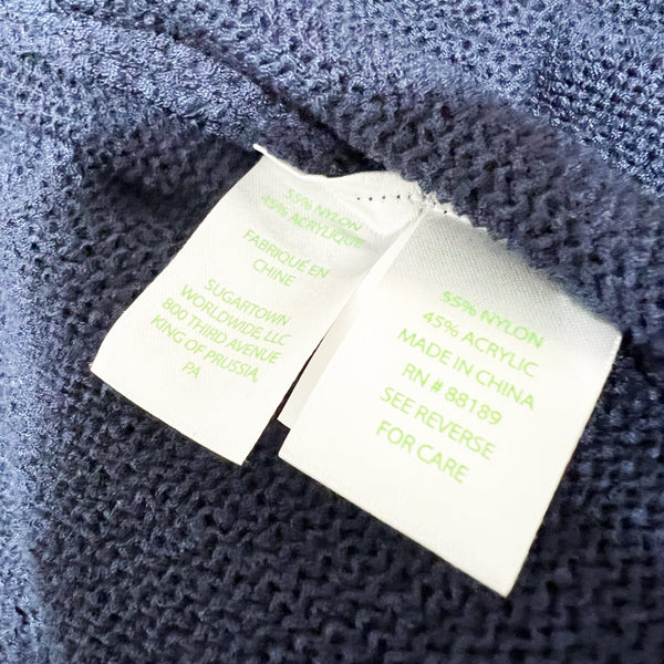 Lilly Pulitzer Tatum Knit Stretch Open Front Cardigan Sweater True Navy Blue S