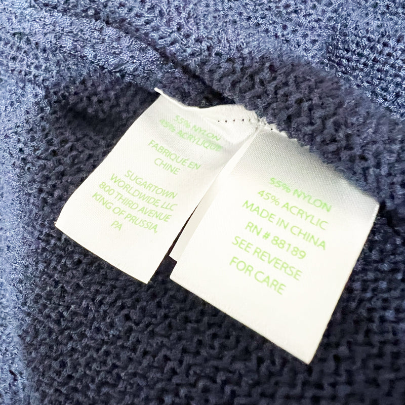 Lilly Pulitzer Tatum Knit Stretch Open Front Cardigan Sweater True Navy Blue S