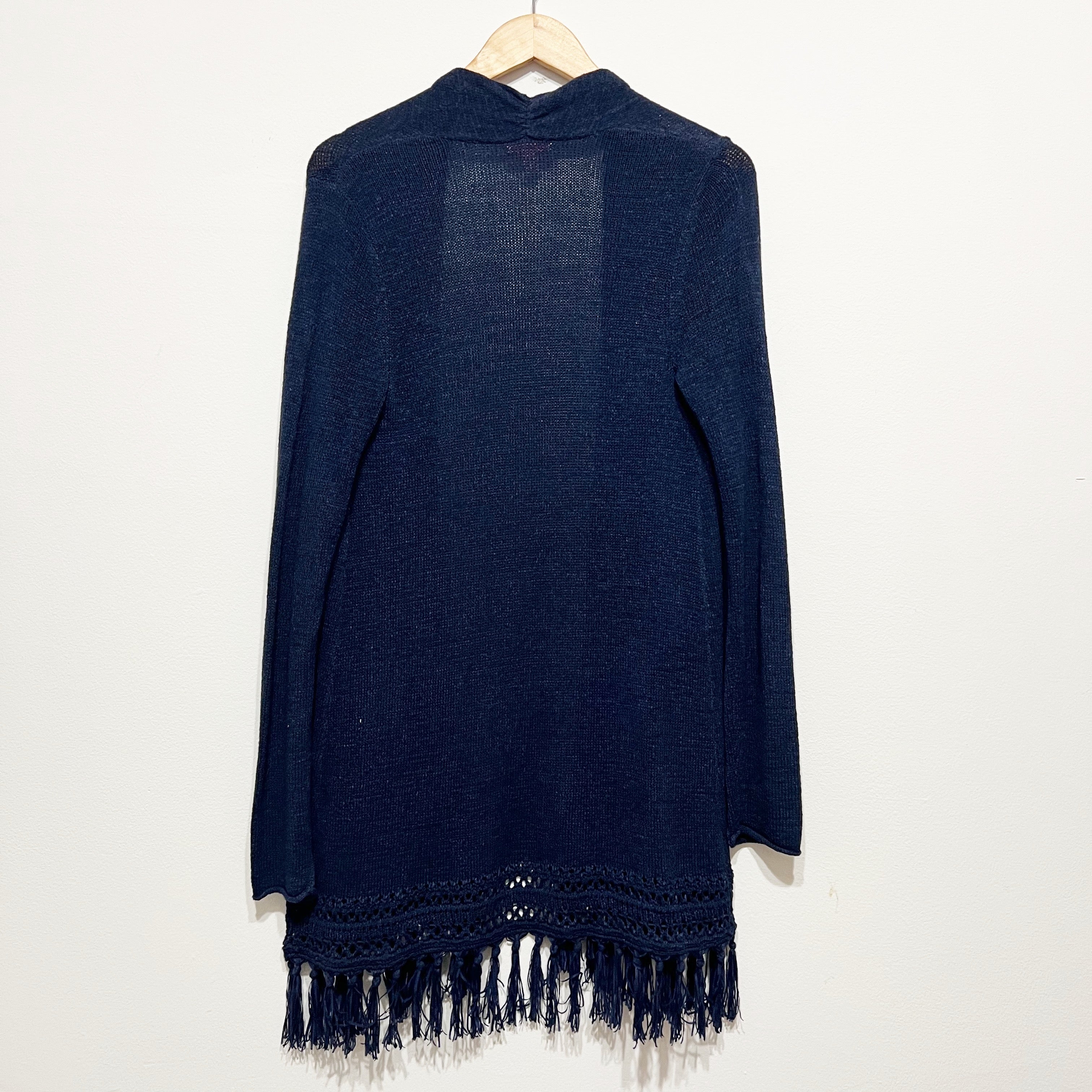 Lilly Pulitzer Tatum Knit Stretch Open Front Cardigan Sweater True Navy Blue S