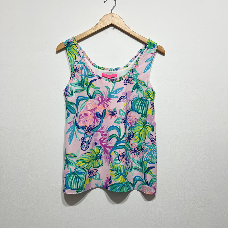 NEW Lilly Pulitzer Carlene Chiffon Amethyst Tint Mermaid In The Shade Tank Top