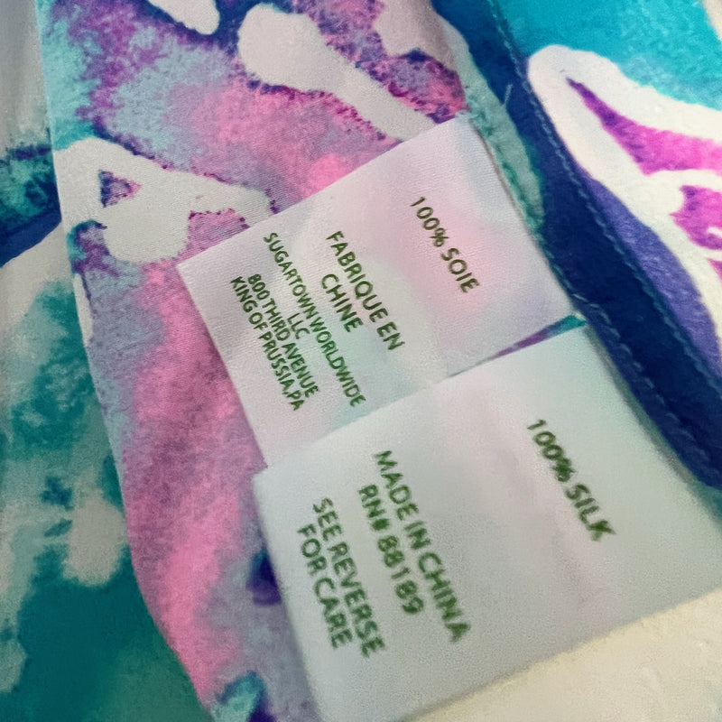 Lilly Pulitzer Women's Elsa Silk Chiffon Pullover Blouse Opal Swell Acquainted