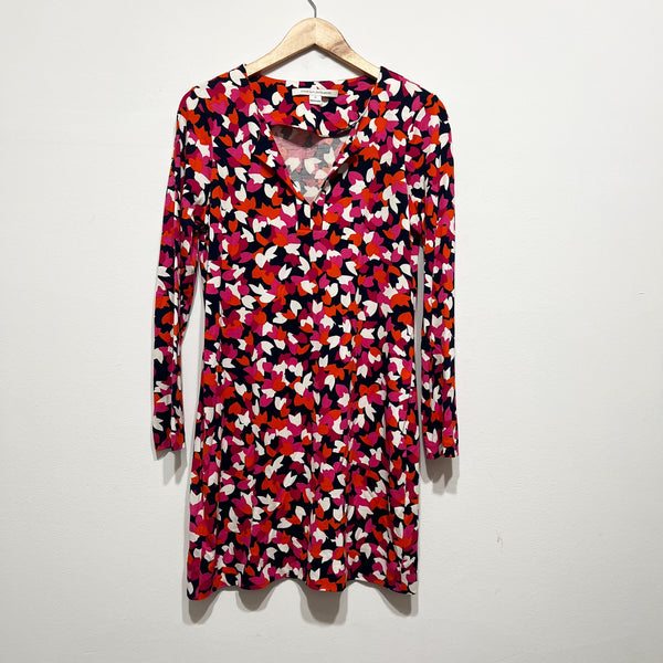 Diane Von Furstenberg Reina Cotton Silk Jersey Knit Stretch Long Sleeve Dress 10