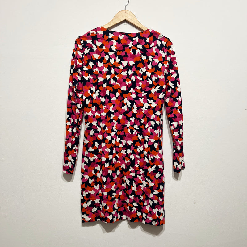 Diane Von Furstenberg Reina Cotton Silk Jersey Knit Stretch Long Sleeve Dress 10