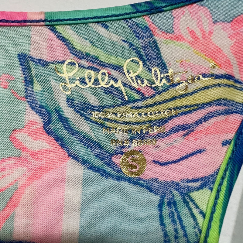 Lilly Pulitzer Karri Cotton Sleeveless V Neck Maxi Long Dress Easy Tiger Print S