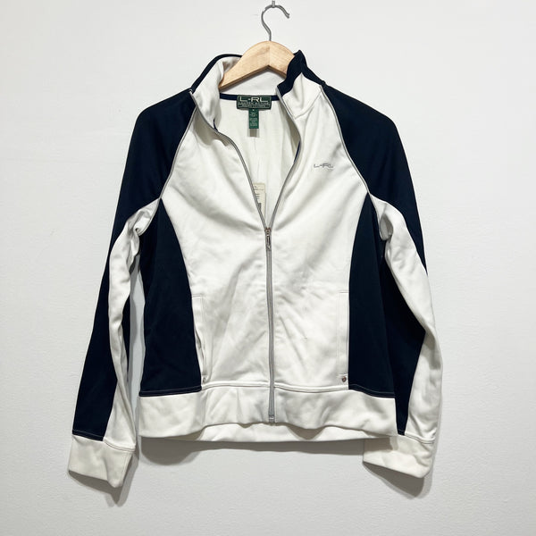 NEW Ralph Lauren Women's L-RL Active Full Zip Athletic Track Jacket Blue White M