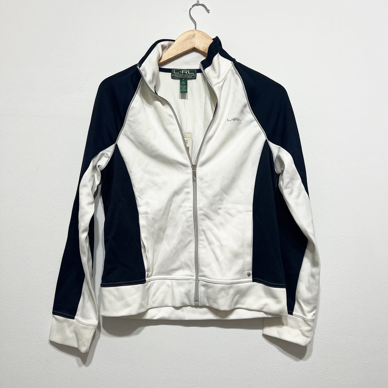 NEW Ralph Lauren Women's L-RL Active Full Zip Athletic Track Jacket Blue White M
