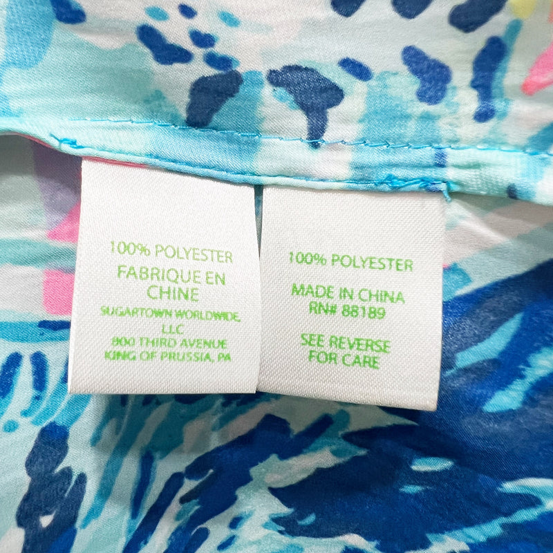 Lilly Pulitzer Bohdi Hey Bay Bay Sailboat Pattern Straight Pull On Midi Skirt XS