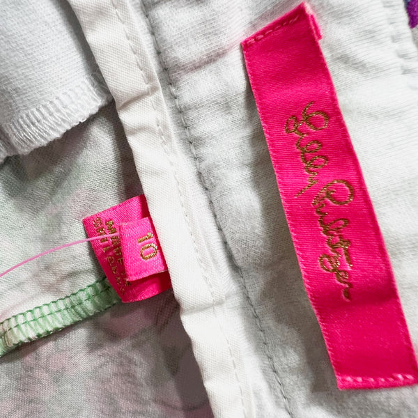 NEW Lilly Pulitzer Natia Mid Rise Knit Stretch Shorts Spearmint Blossom Views 10