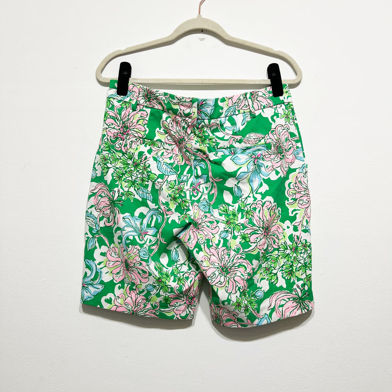 NEW Lilly Pulitzer Natia Mid Rise Knit Stretch Shorts Spearmint Blossom Views 10