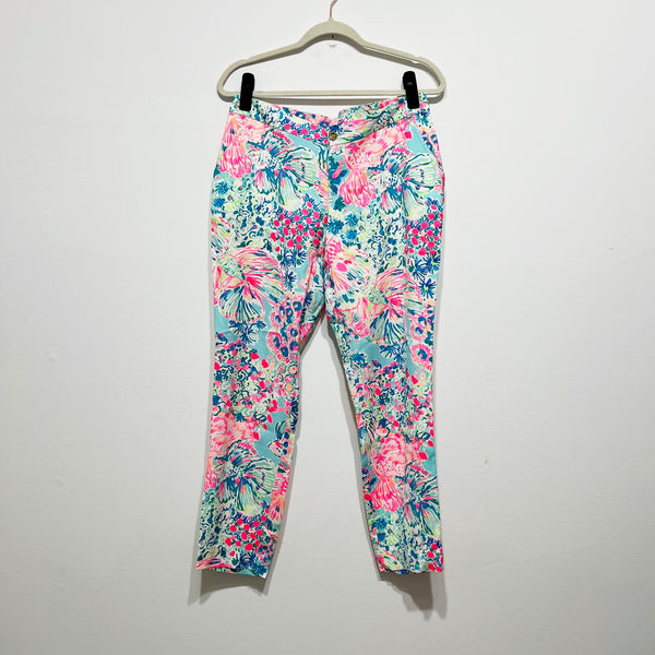 Lilly Pulitzer Women's Alina Ankle Crop Skinny Trouser Pants Gypsea Serene Blue