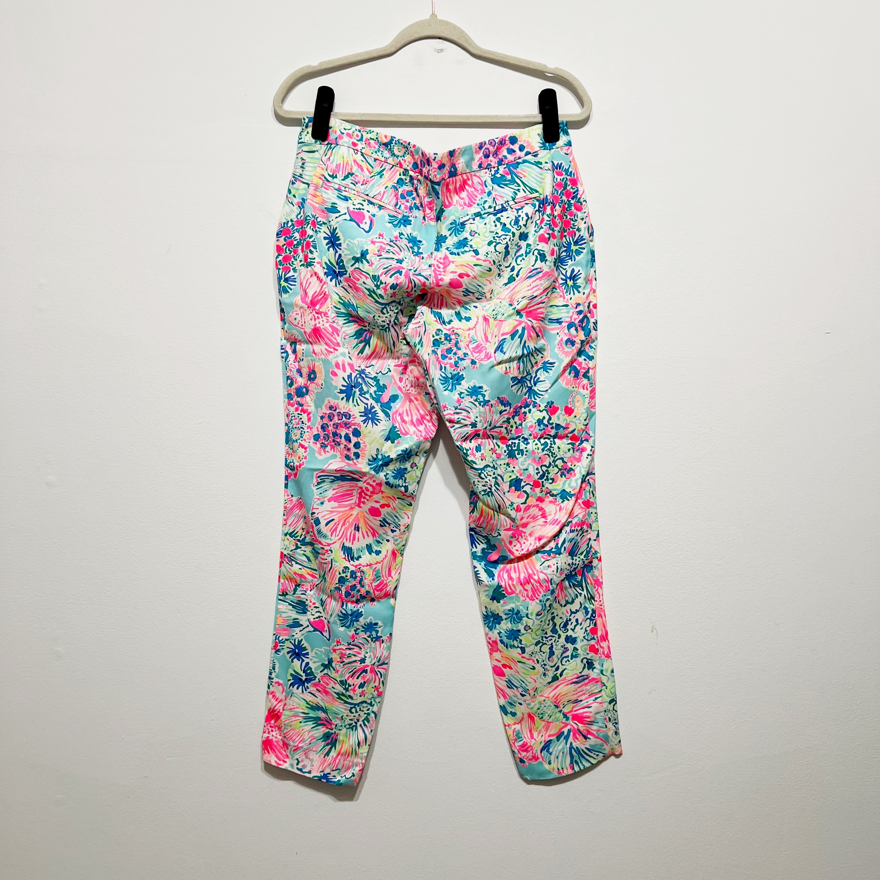 Lilly Pulitzer Women's Alina Ankle Crop Skinny Trouser Pants Gypsea Serene Blue