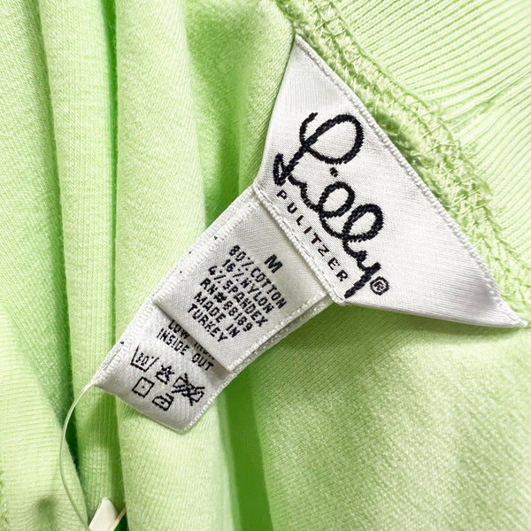 Lilly Pulitzer Vintage Finn Cotton Stretch Terry Mini A Line Skirt Palm Green M