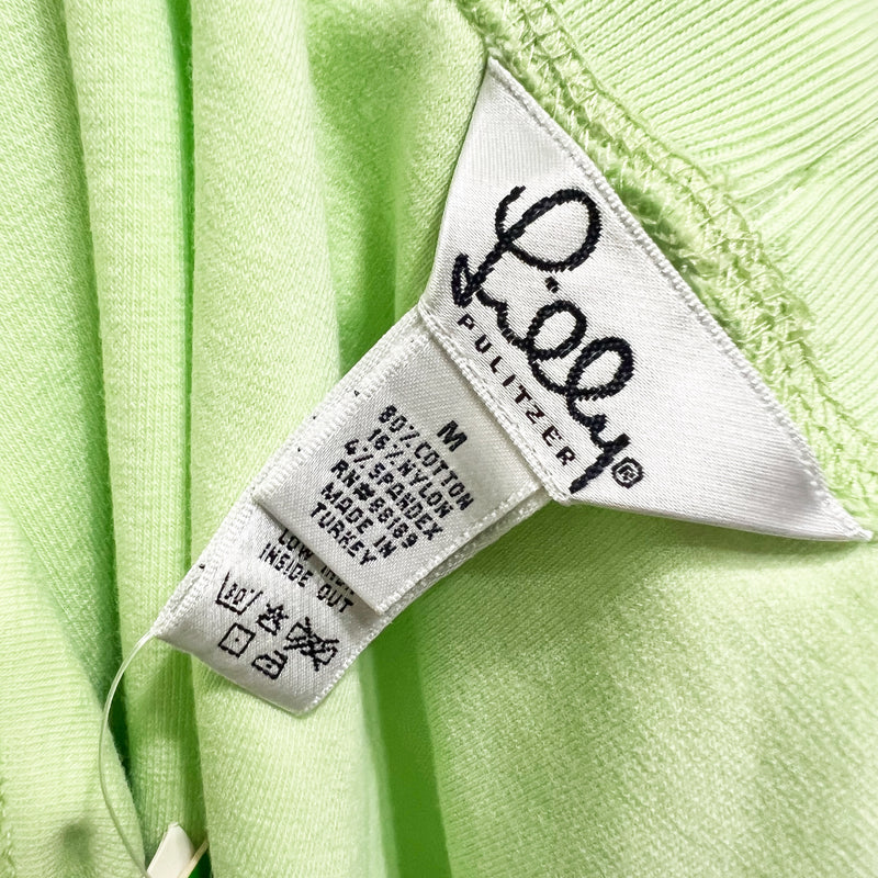 Lilly Pulitzer Vintage Finn Cotton Stretch Terry Mini A Line Skirt Palm Green M