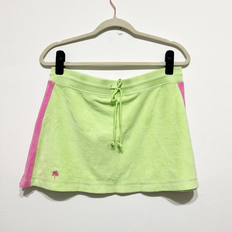 Lilly Pulitzer Vintage Finn Cotton Stretch Terry Mini A Line Skirt Palm Green M