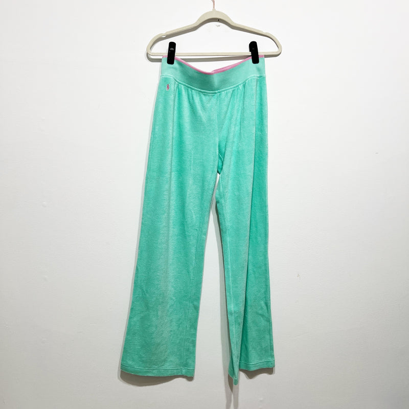 NEW Ralph Lauren Women's Mercerized Terry Cotton Straight Leg Lounge Pants Blue