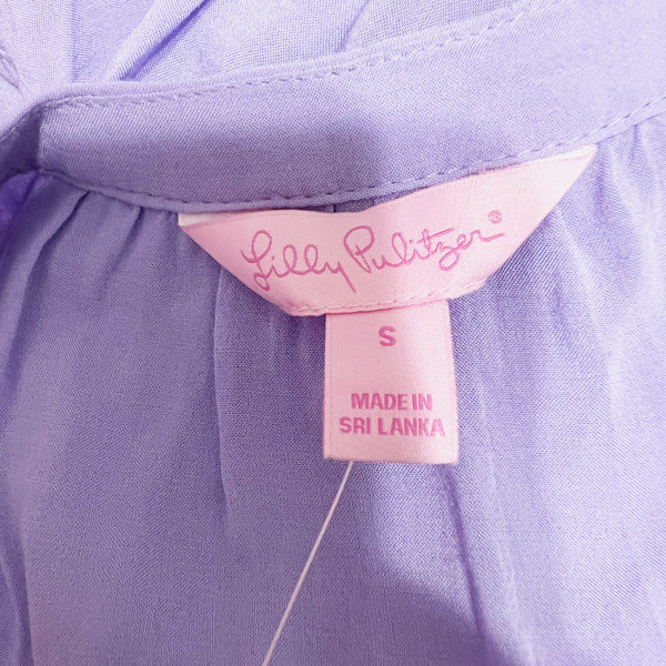 NEW Lilly Pulitzer Stacey Sleeveless V Neck Lightweight Blouse Lilac Verbena S