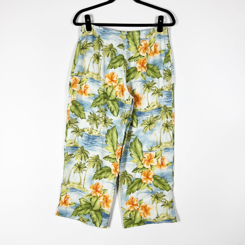 NEW Tommy Bahama Caribbean Current Cropped Serenity Tropical Print Ankle Pants 4