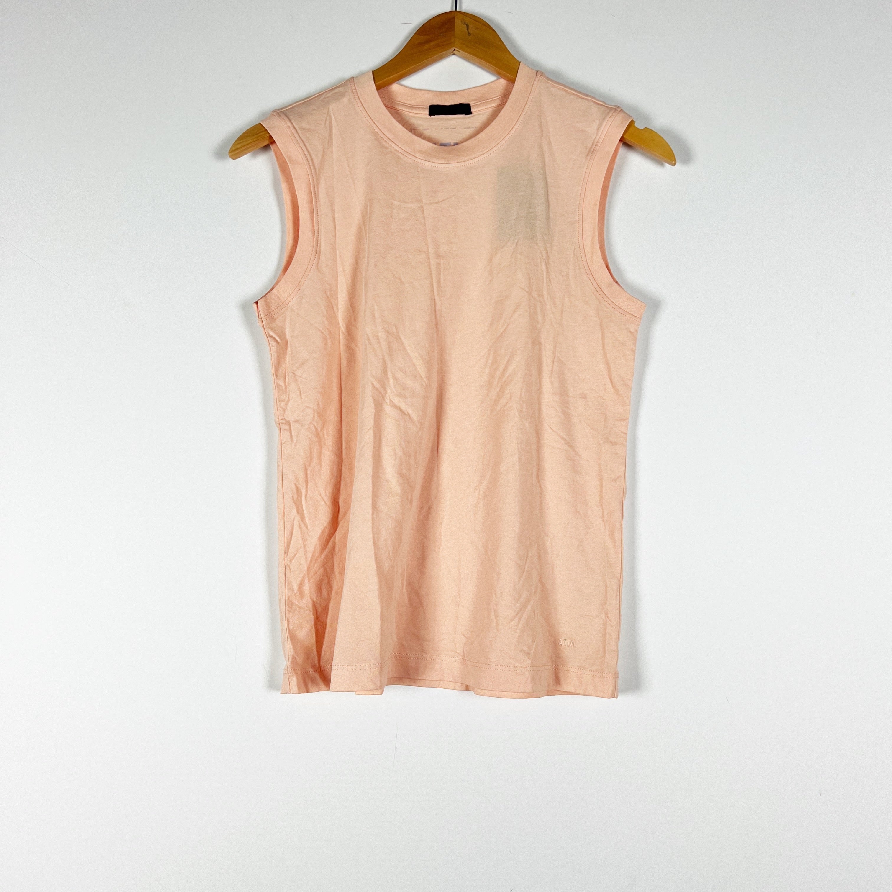 NEW ATM Anthony Thomas Melillo Stretch Cotton Muscle Tank Shirt Tropical Peach