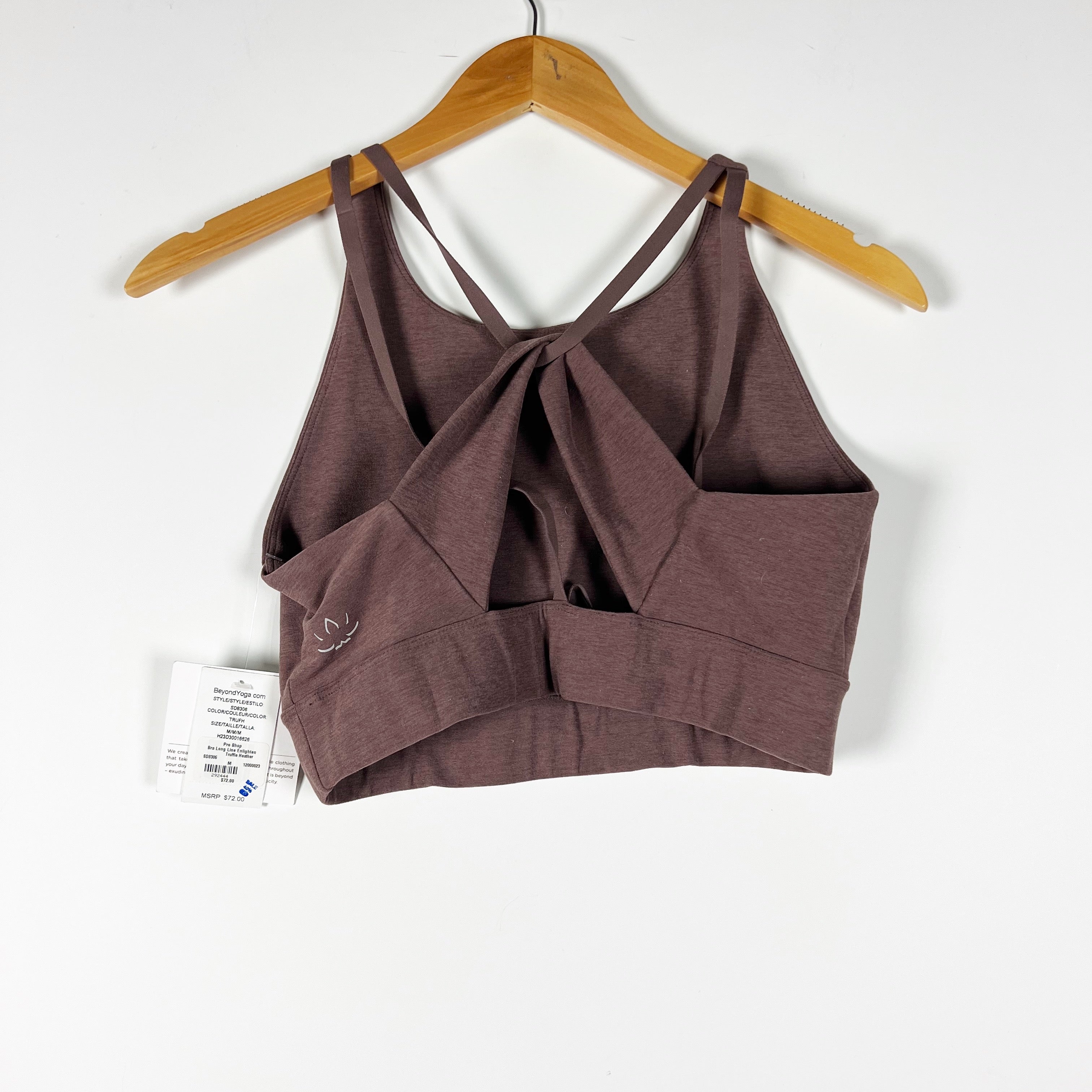 NEW Beyond Yoga Women's Enlighten Long Line Athletic Sports Bra Truffle Heather