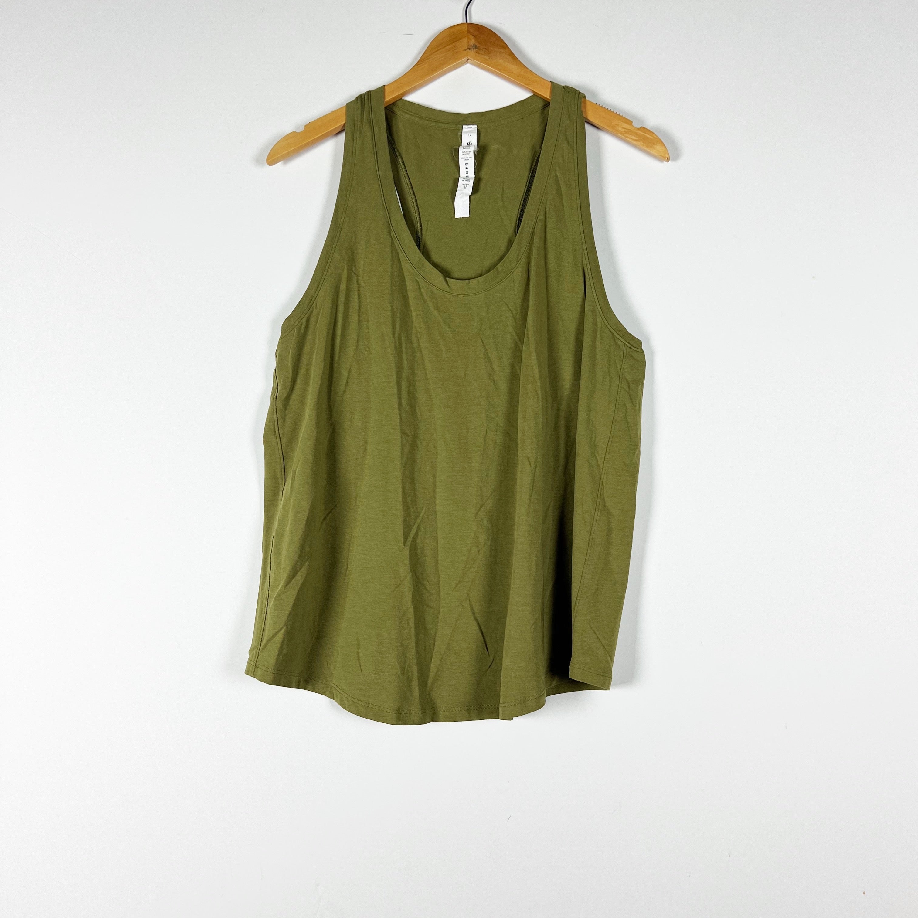 Lululemon Women's Love Racerback Cotton Blend Sleeveless Tank Top Bronze Green