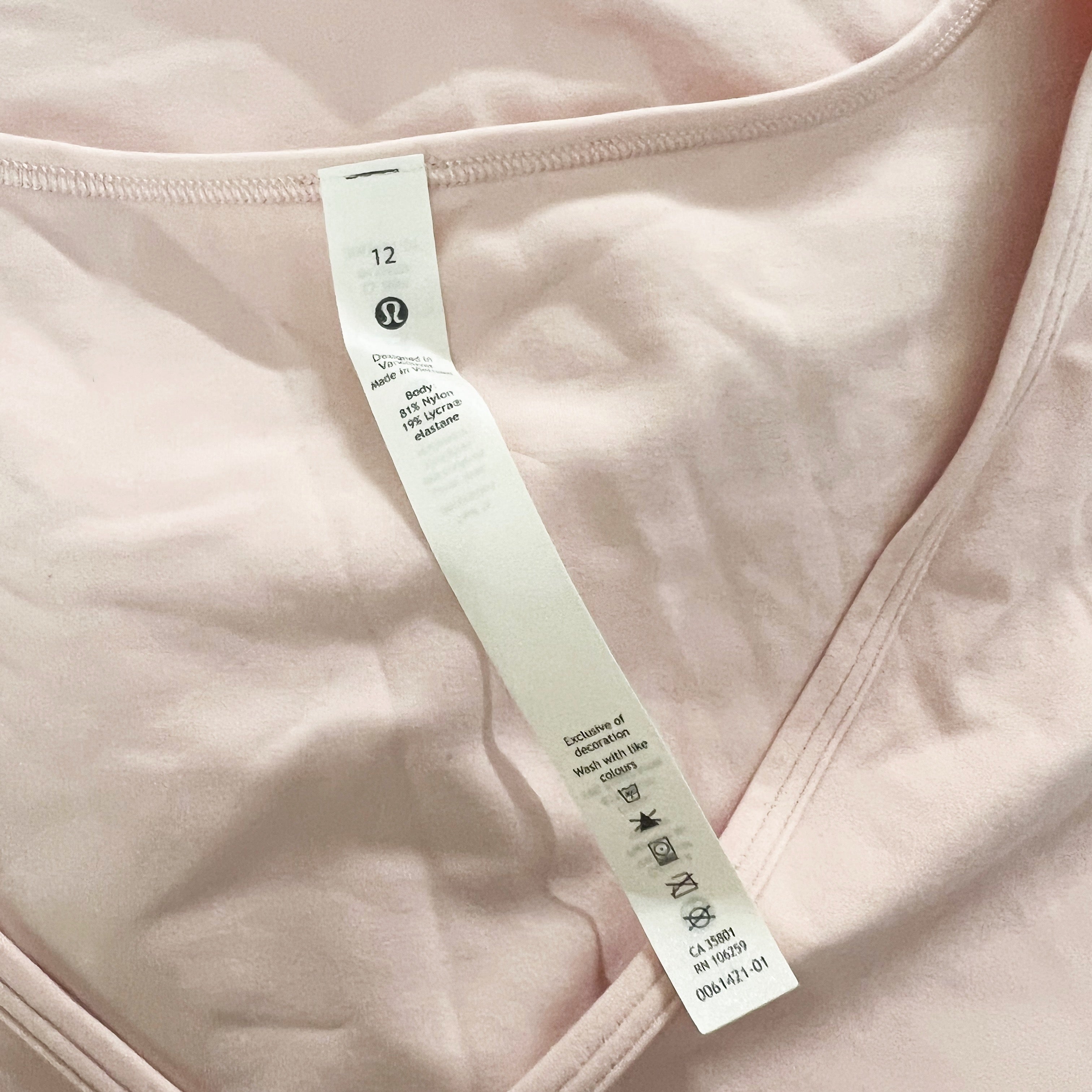 Lululemon Women's Nulu Cropped Slim Yoga Short Sleeve Tee Shirt Pink Mist 12