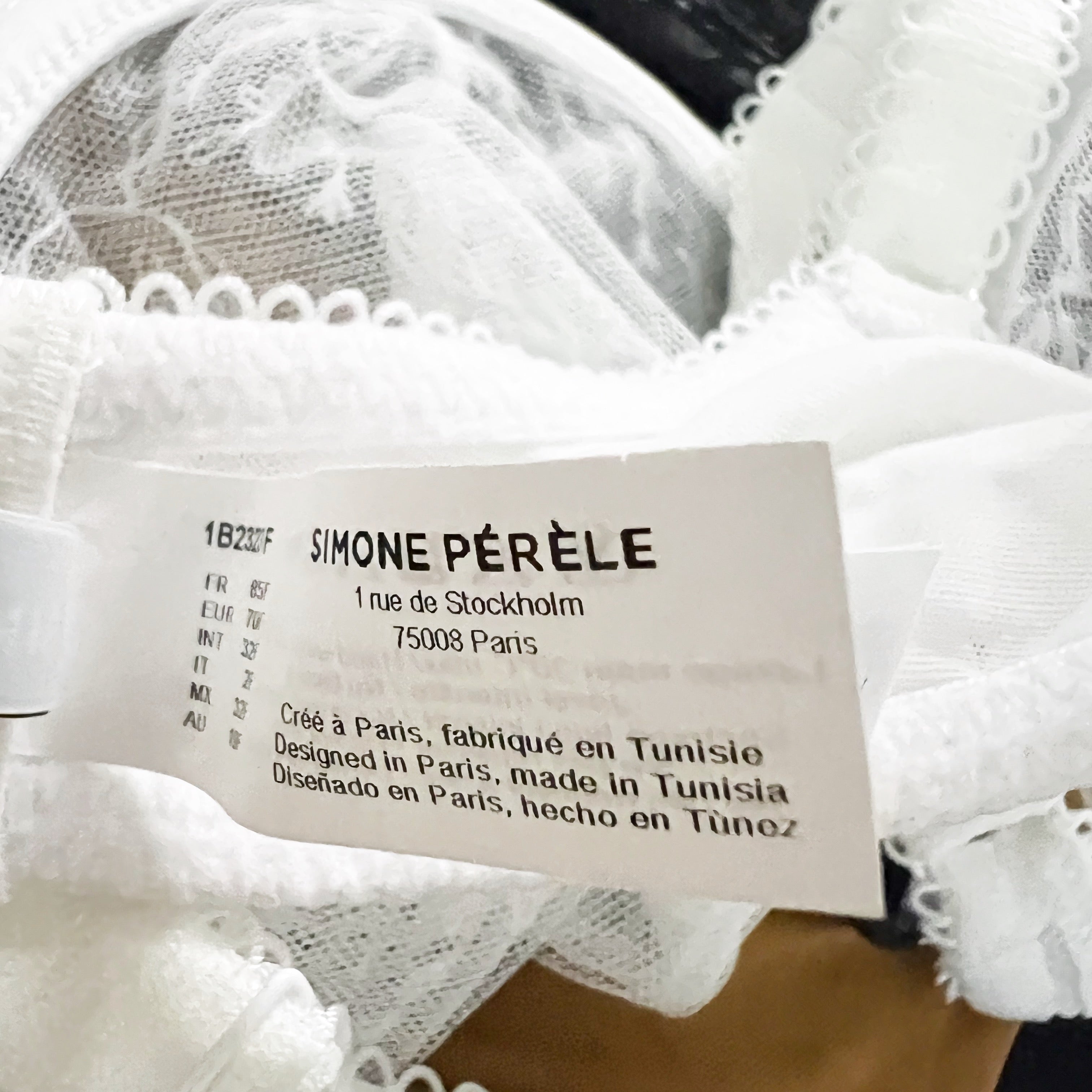 NEW Simone Perele Opaline Scoop Demi Underwire Allover Lace Bra White 32F