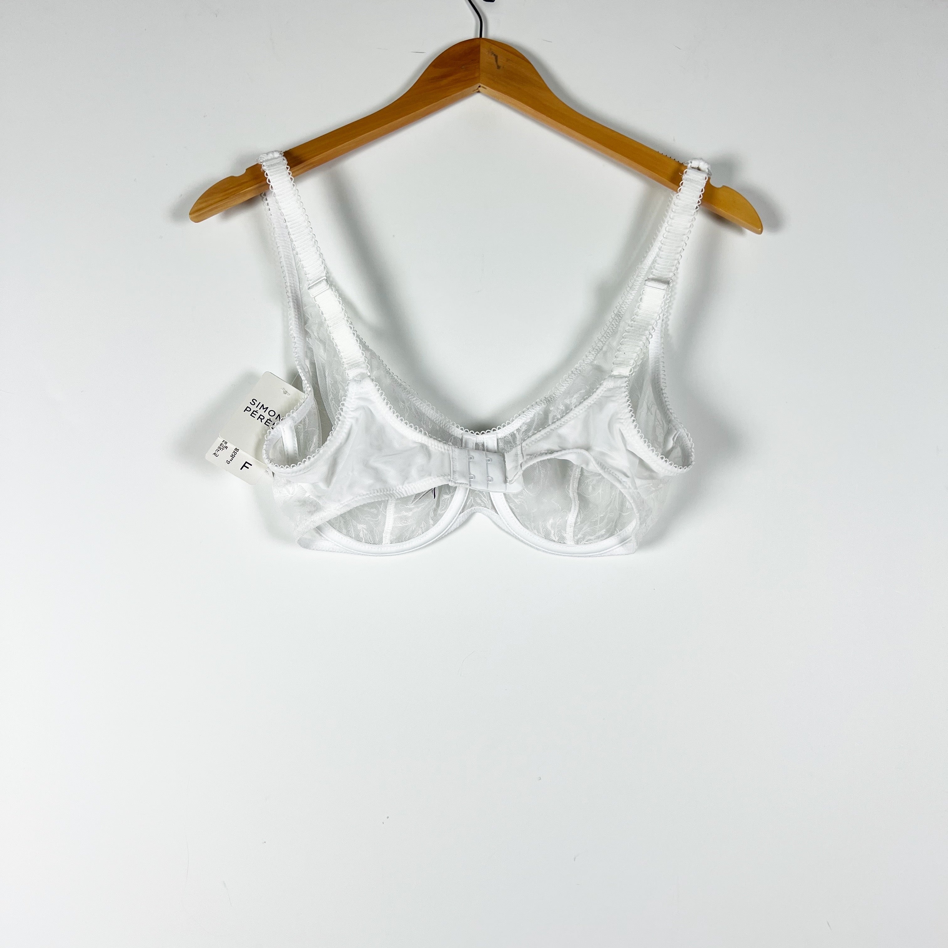 NEW Simone Perele Opaline Scoop Demi Underwire Allover Lace Bra White 32F