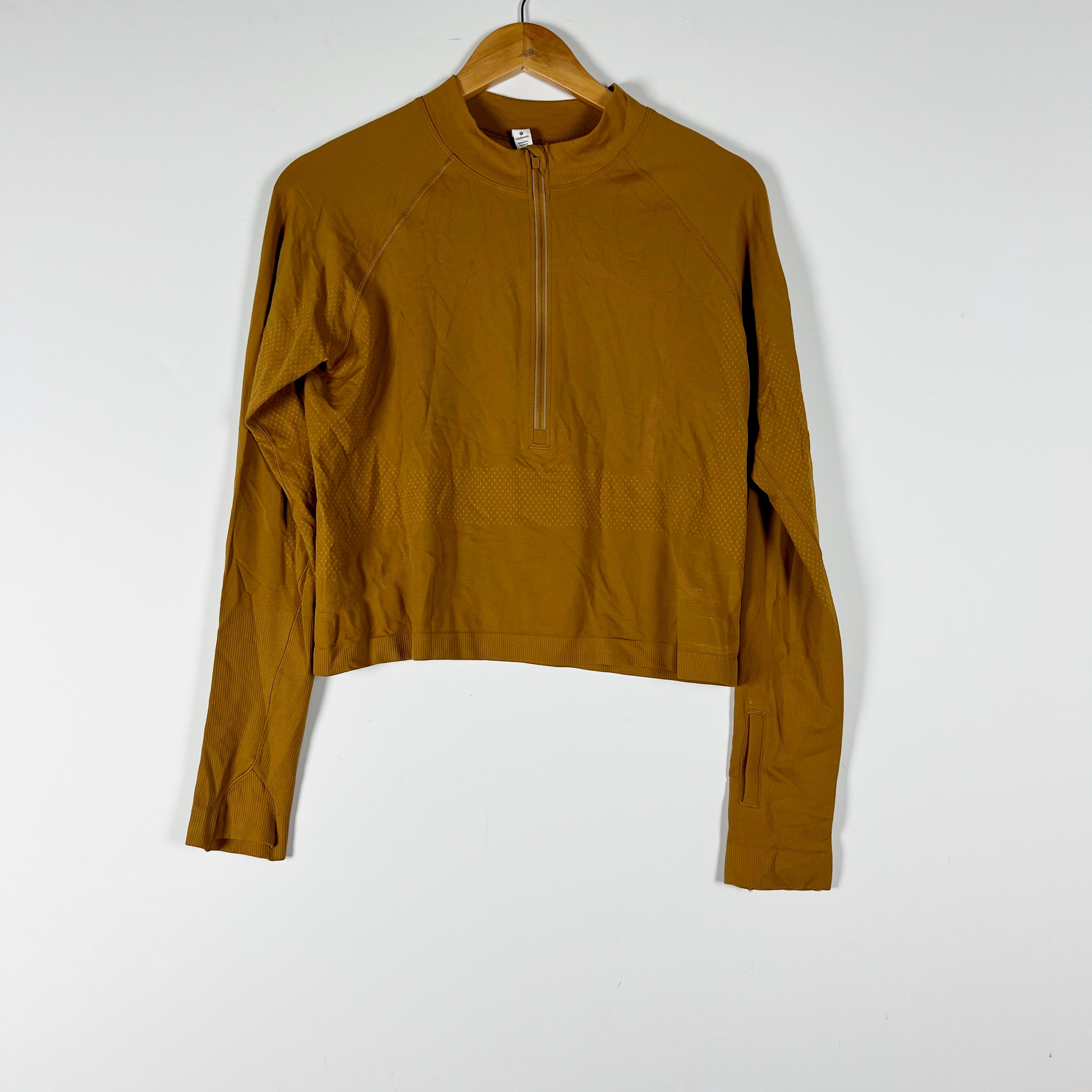 Lululemon Swiftly Tech 1/2 Zip 2.0 Sweater Top Cool Spiced Bronze Tuscan Gold 12