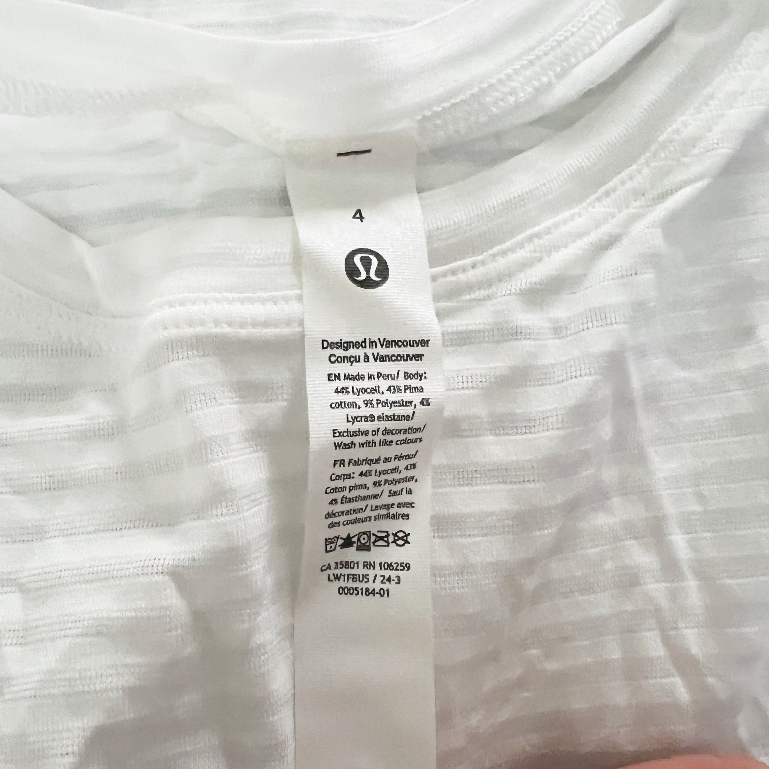 Lululemon Women's Lululemon Brunswick Muscle Crew Neck Sleeveless Tank Top White
