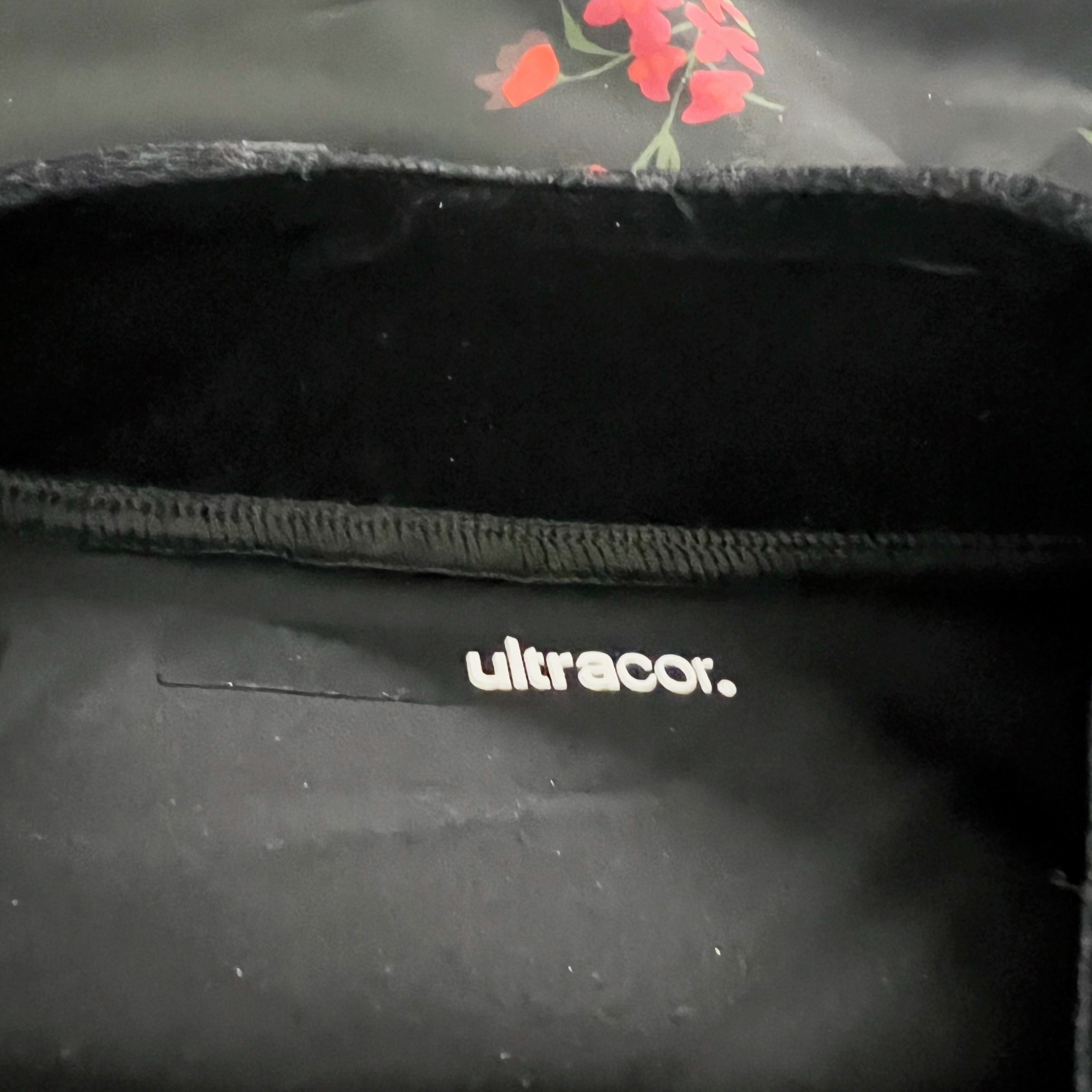 Ultracor The Wilds Air Red Black Floral Flower Print Velvet Trim Full Zip Jacket