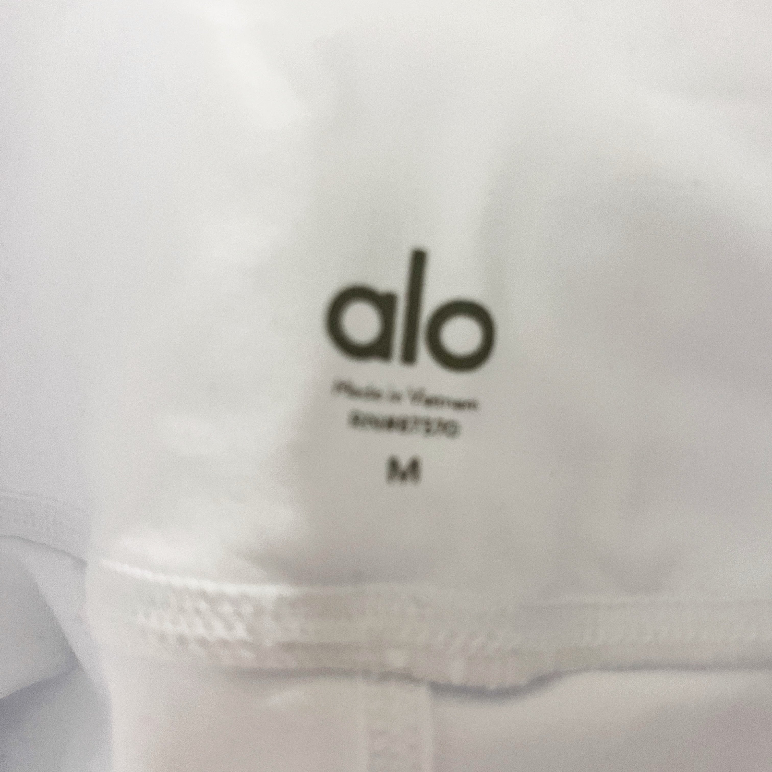 Alo Yoga Women's Coast Capri High Waist Mesh Cut Out Leggings White Medium