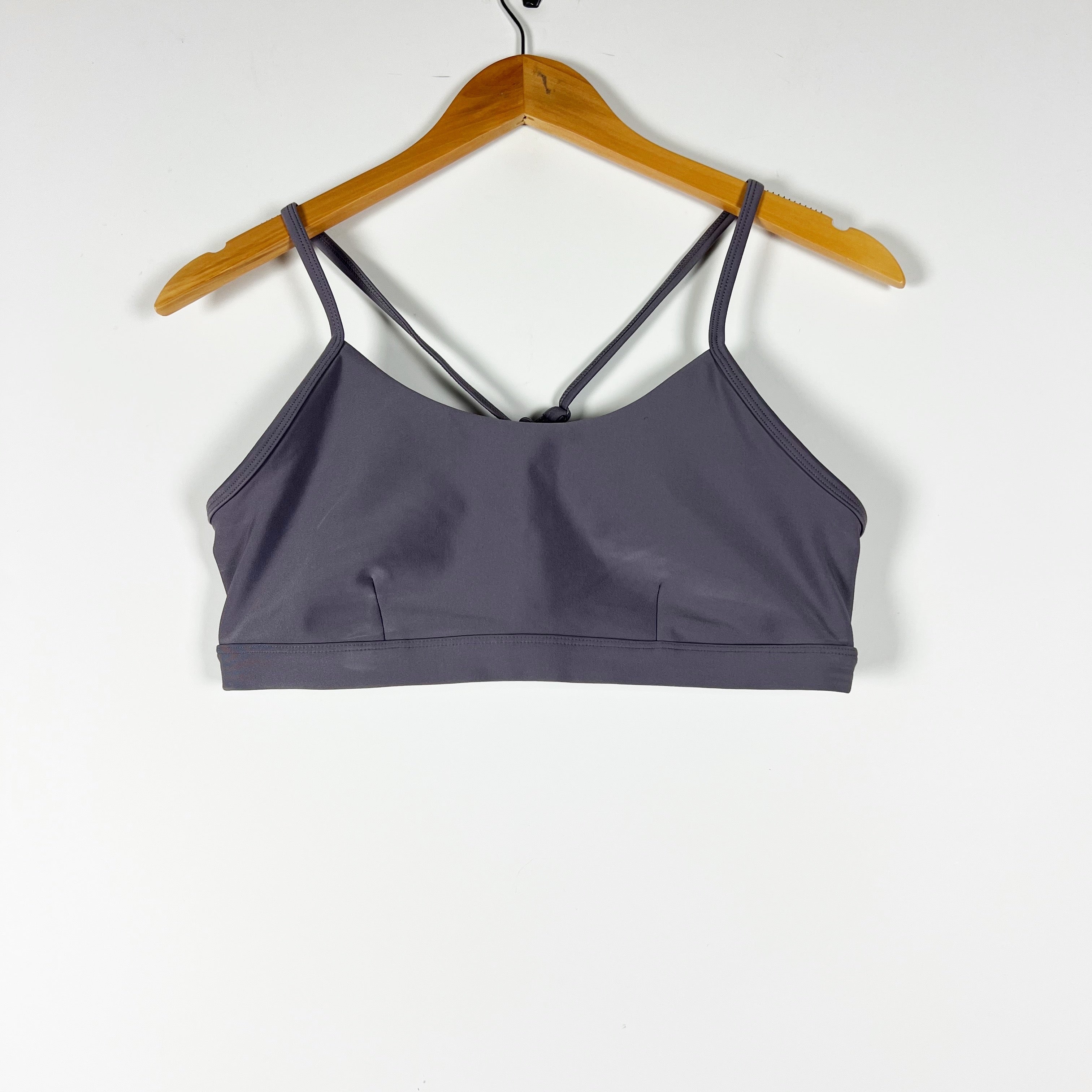 Alo Yoga Women's Airlift Intrigue Athletic Work Out Sports Bra Gray Purple Large