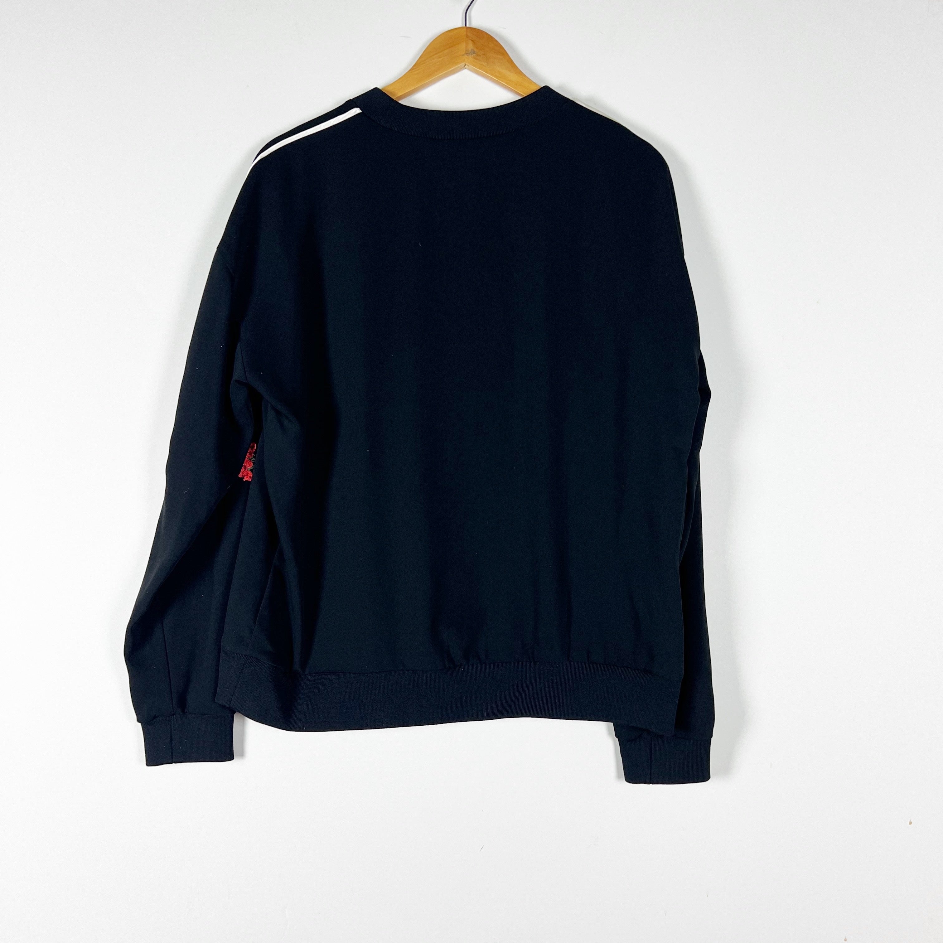 NEW Ted Baker Krina Highland Red Floral Flower Embroidered Sleeve Sweater Black